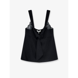 Silk top with lace profile