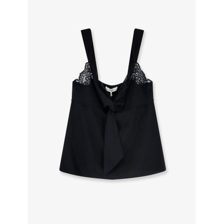 Silk top with lace profile