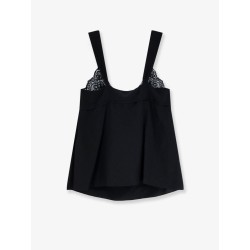 Silk top with lace profile