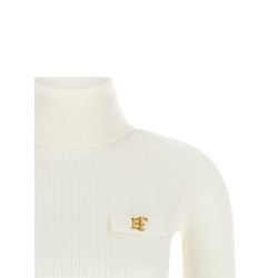 Turtleneck embroidery à jour