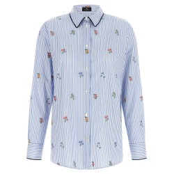 Floral embroidery shirt
