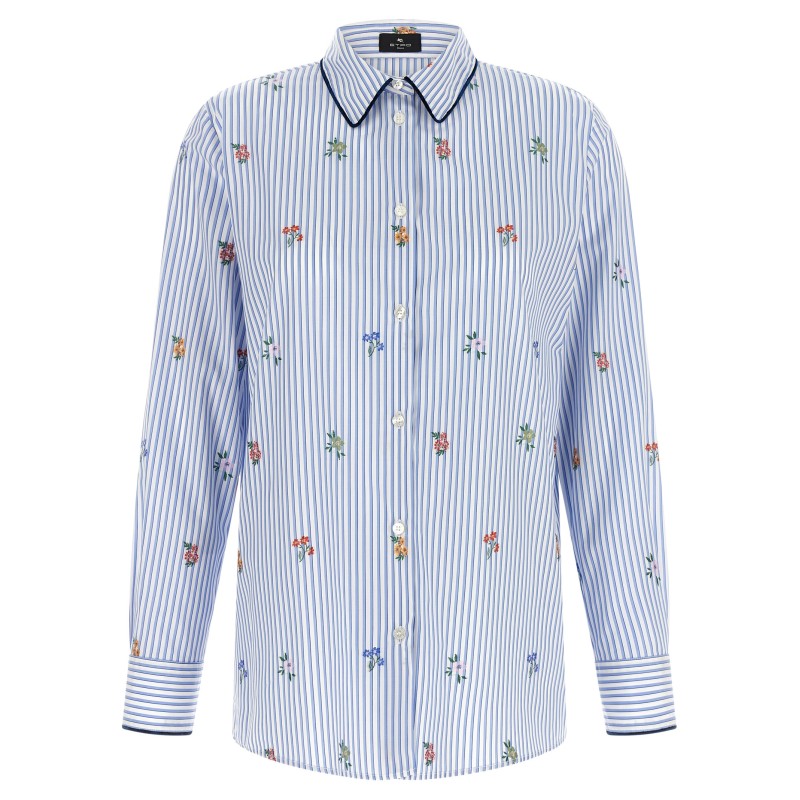 Floral embroidery shirt