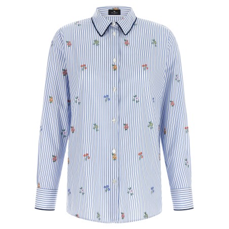 Floral embroidery shirt
