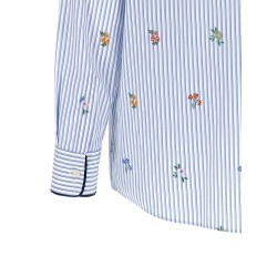 Floral embroidery shirt