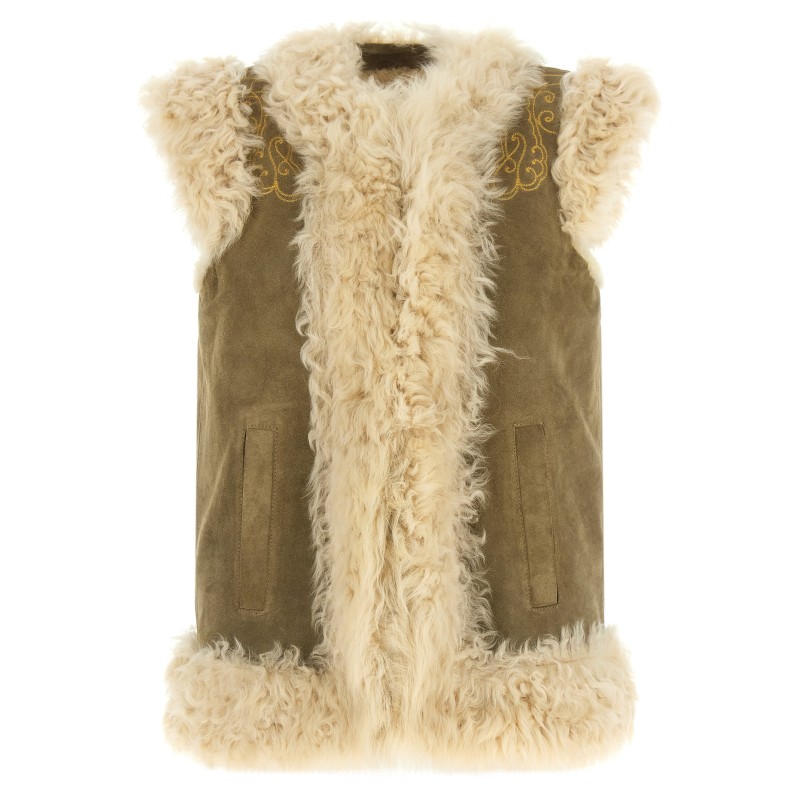 Peacock embroidery vest