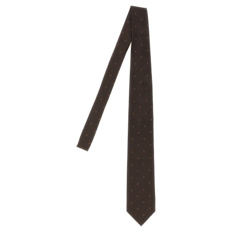 Polka dot silk tie