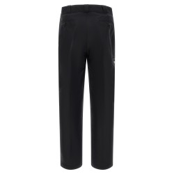 Canvas pants with pleat