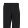 Canvas pants with pleat