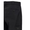 Canvas pants with pleat