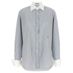 Striped poplin shirt