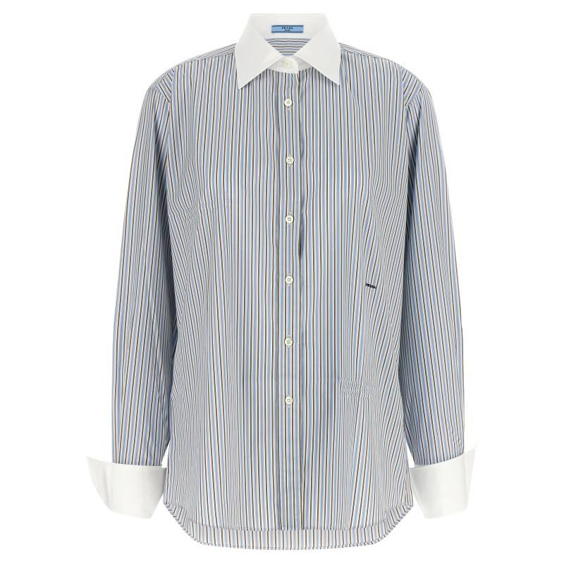 Striped poplin shirt