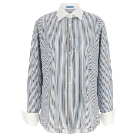 Striped poplin shirt