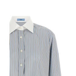 Striped poplin shirt