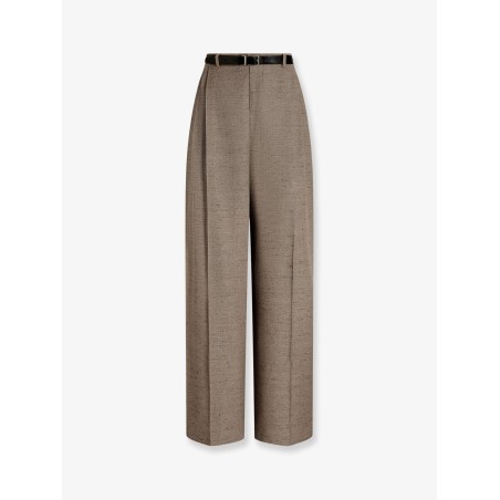 Mélange trousers with belt