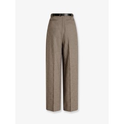 Mélange trousers with belt