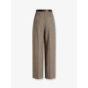 Mélange trousers with belt