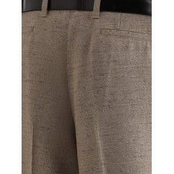 Mélange trousers with belt