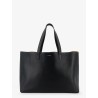 Leather shopping bag with front logo