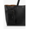 Leather shopping bag with front logo