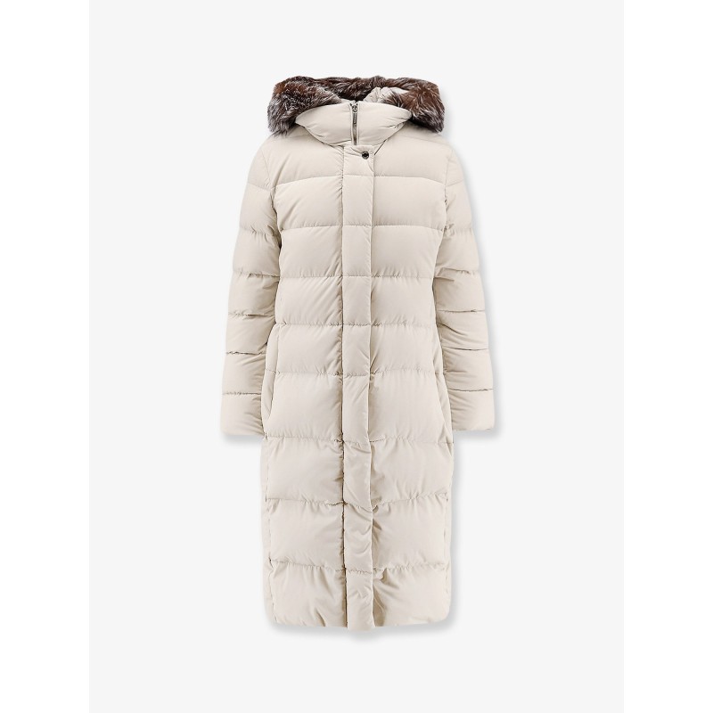 Zagar-Kn water-repellent stretch fabric long down coat