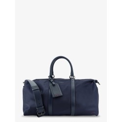 Nylon travel bag with leather inserts