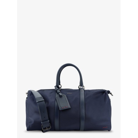 Nylon travel bag with leather inserts