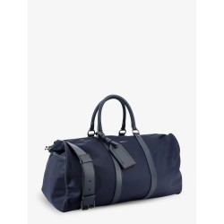 Nylon travel bag with leather inserts