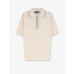 Cotton and silk polo shirt with FF embroidery