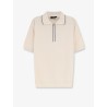 Cotton and silk polo shirt with FF embroidery