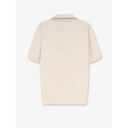 Cotton and silk polo shirt with FF embroidery