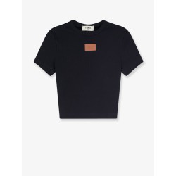 Cropped stretch cotton t-shirt