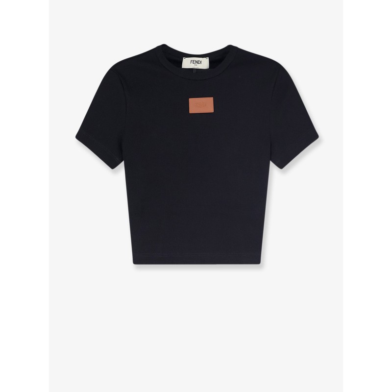 Cropped stretch cotton t-shirt