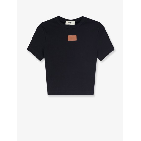 Cropped stretch cotton t-shirt