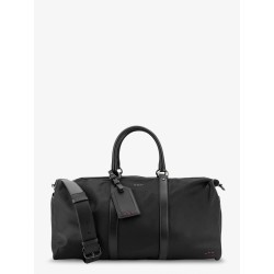 Nylon travel bag with leather inserts