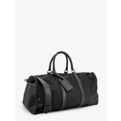 Nylon travel bag with leather inserts