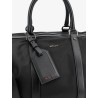 Nylon travel bag with leather inserts