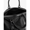 Nylon travel bag with leather inserts