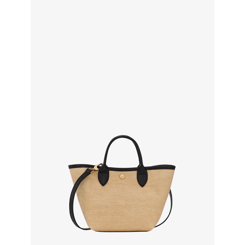 Le Panet Pliage XS raffia and leather crossbody bag