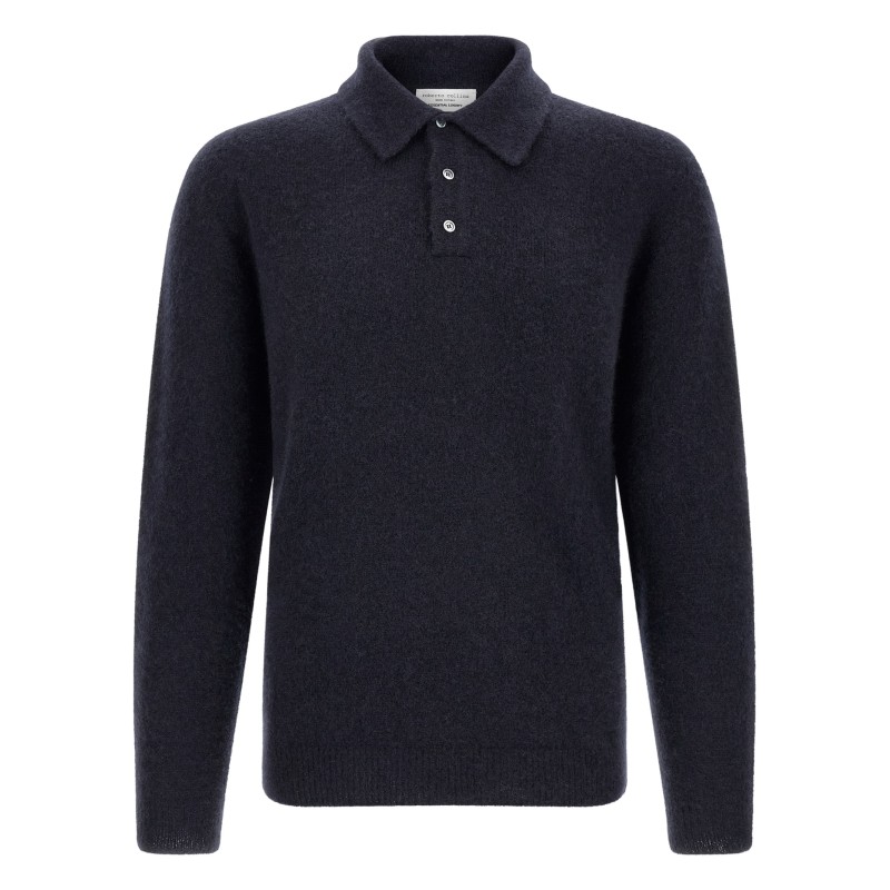 Cashmere and silk polo shirt