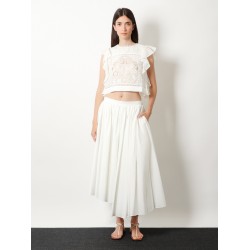 Ramie top with lace inserts