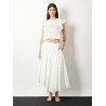 Ramie top with lace inserts