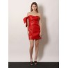 Leather bustier dress with bow detail