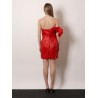 Leather bustier dress with bow detail