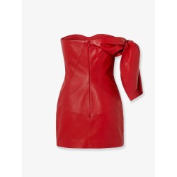 Leather bustier dress with bow detail