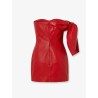 Leather bustier dress with bow detail