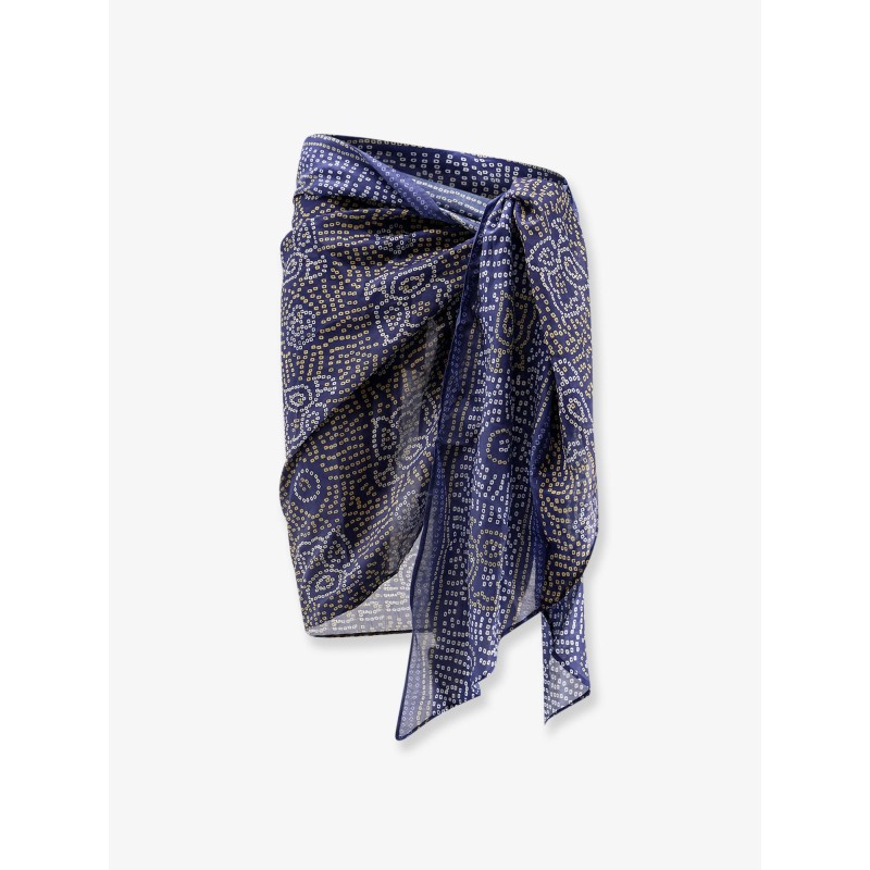 Lucilia cotton and silk blend pareo scarf