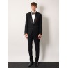 Stretch virgin wool tuxedo with satin profiles
