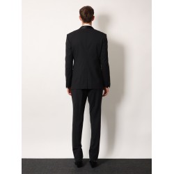 Stretch virgin wool tuxedo with satin profiles