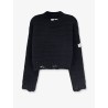 Destroyed effect wool blend sweater