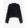 Destroyed effect wool blend sweater